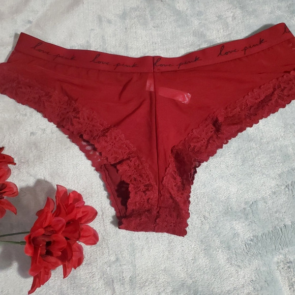 Vintage PINK VICTORIA'S SECRET Red Panty EXTRA LOW RISE HIPSTER Cheekster XL - Picture 5 of 7